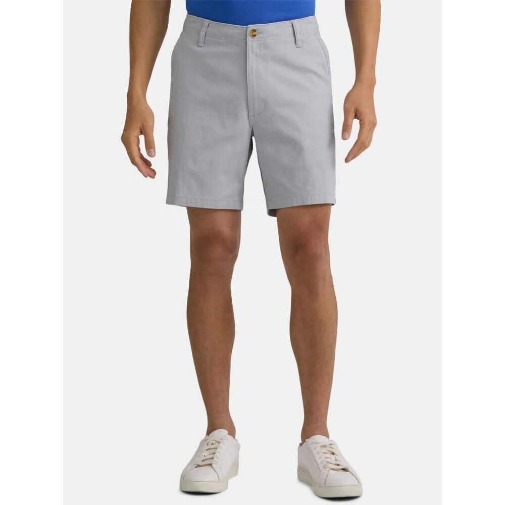 George Men's & Big Men's Stretch Twill Flat Front Shorts, 9" Inseam, Size 46